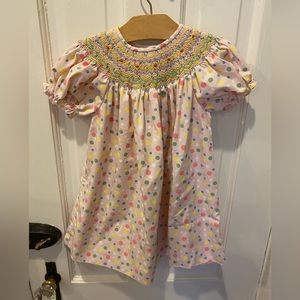 Smocked puff sleeve dress